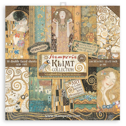 Stamperia Double-Sided Paper Pad 12"X12" 10/Pkg-Klimt, 10 Designs/1 Each SBBL97 - 59931100189405993110018940