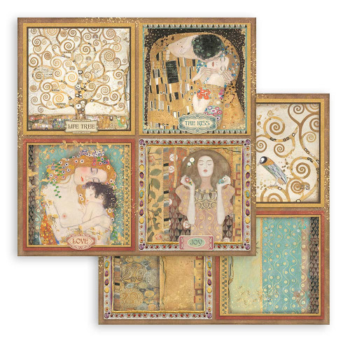 Stamperia Double-Sided Paper Pad 12"X12" 10/Pkg-Klimt, 10 Designs/1 Each - SBBL97 Stamperia Double-Sided Paper Pad 12"X12" 10/Pkg-Klimt, 10 Designs/1 Each - SBBL97