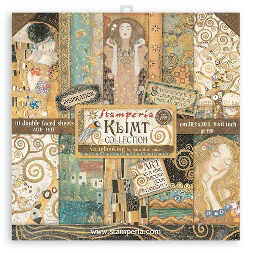 Stamperia Double-Sided Paper Pad 8"X8" 10/Pkg-Klimt, 10 Designs/1 Each SBBS48 - 59931100189645993110018964
