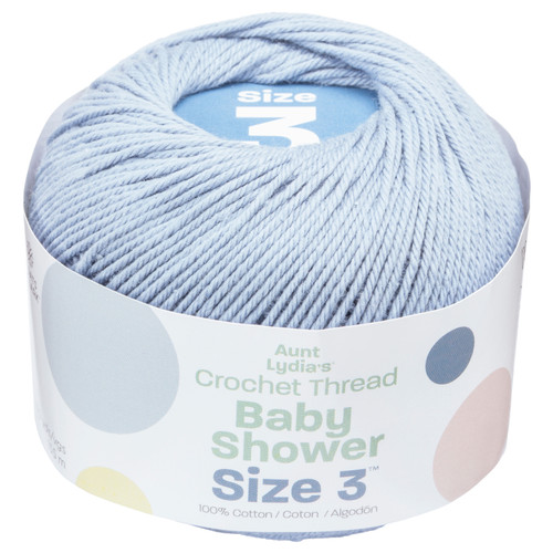 3 Pack Aunt Lydia's Baby Shower Crochet Thread Size 3-Faded Denim -173-4660