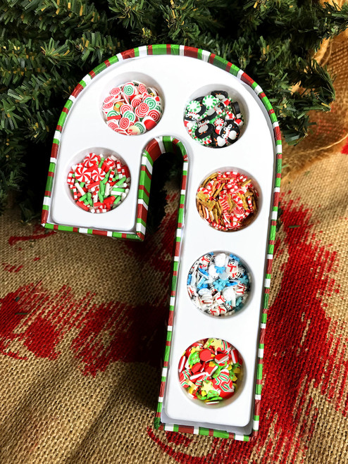 Buttons Galore Sprinkletz Assortment Gift Box-Candy Cane -CCBNK