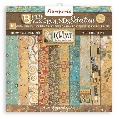 Stamperia Backgrounds Double-Sided Paper Pad 12"X12" 10/Pkg-Klimt - SBBL101 - 59931100189575993110018957