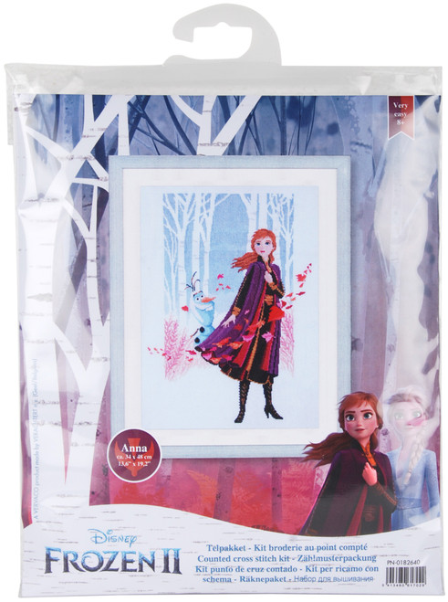 Vervaco Counted Cross Stitch Kit 14.8"X20.4"-Disney Frozen 2 Anna On Aida (14 Count) -V0182640 - 5400946001799