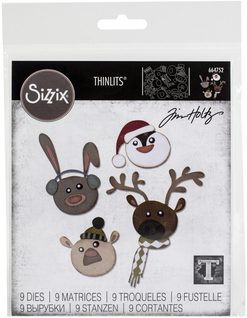 Sizzix Thinlits Dies By Tim Holtz 9/Pkg-Winter Critters 664752 - 630454264828