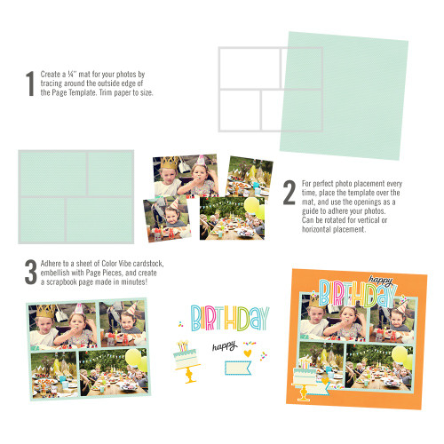 3 Pack Simple Stories Simple Pages Page Template-(1) 2-4"X6" & 2-4"X4" SPT15968