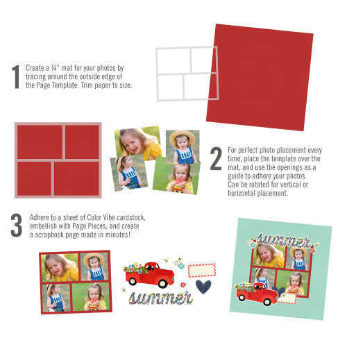 3 Pack Simple Stories Simple Pages Page Template-(1) 2-3"X4" & 2-3"X3" SPT15970