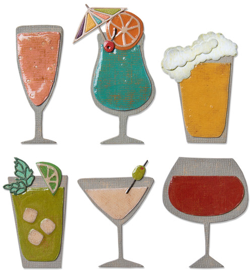 Sizzix Thinlits Dies By Tim Holtz-Happy Hour - 664435