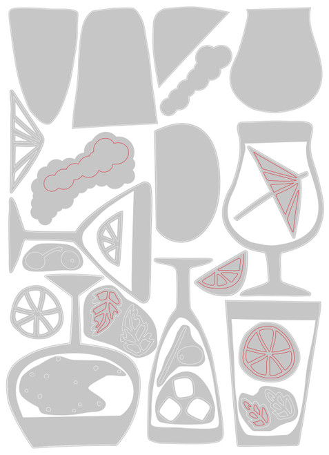 Sizzix Thinlits Dies By Tim Holtz-Happy Hour - 664435