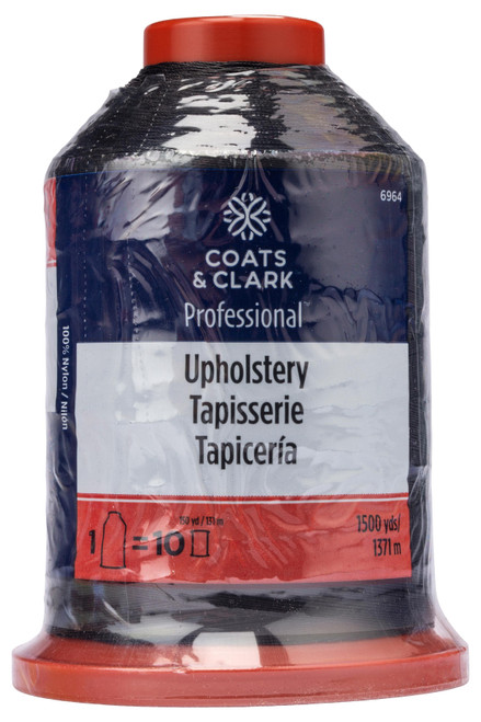 Coats Professional Upholstery Thread 1500yd-Black - 6964-0900