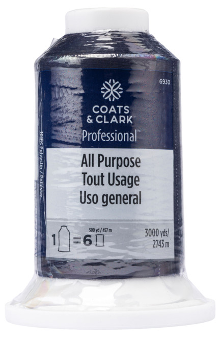 Coats Professional All Purpose Thread 3000yd-Navy 6930-4900