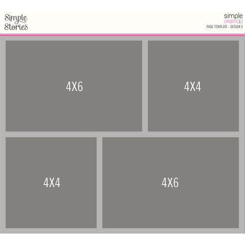 Simple Stories Simple Pages Page Template-(1) 2-4"X6" & 2-4"X4" - SPT15968 - 810046699911