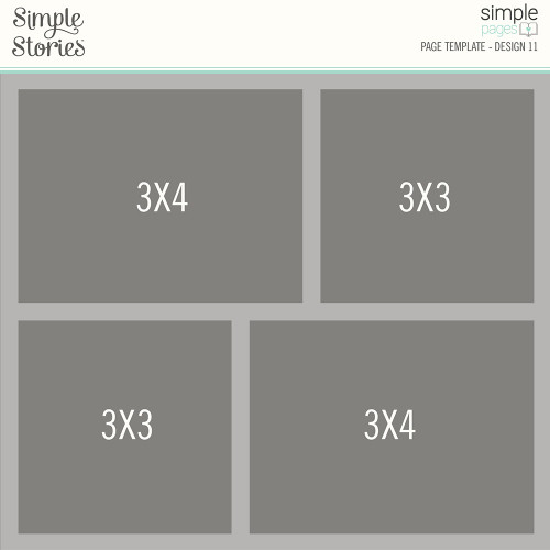 Simple Stories Simple Pages Page Template-(1) 2-3"X4" & 2-3"X3" SPT15970 - 810046699935