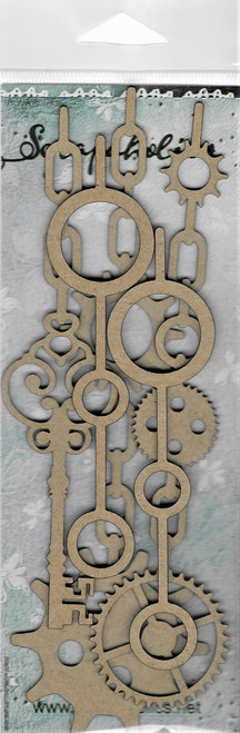 Scrapaholics Laser Cut Chipboard 2mm Thick-Memoirs Dangles, 5/Pkg, 8"-1.25" S53887 - 099654253887