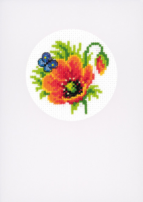 Vervaco Counted Cross Stitch Greeting Card Kit 4.2"X6" 3/Pk-Summer Flowers (18 Count) V0147922