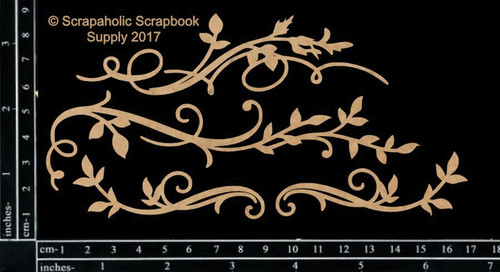 Scrapaholics Laser Cut Chipboard 1.8mm Thick-Leafy Flourish 2, 4/Pkg, 3"-1.5" S50206