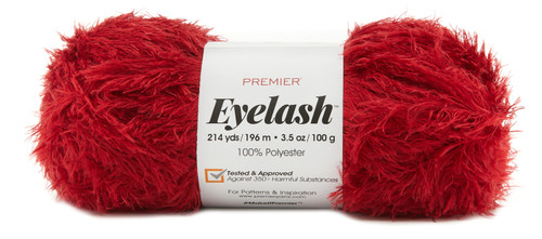 Premier Eyelash Yarn-Red 2073-03 - 840166817162