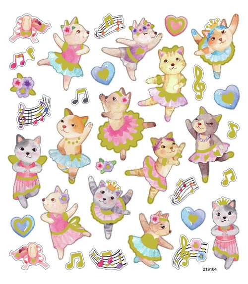Sticker King Stickers-Ballet Kittens - SK129MC-4936 - 679924493610 Sticker King Stickers-Ballet Kittens - SK129MC-4936 - 679924493610