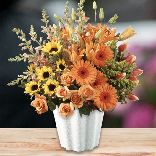 FloraCraft Plastic Design Container-8.8"X8.8"7.5" FNUS600W