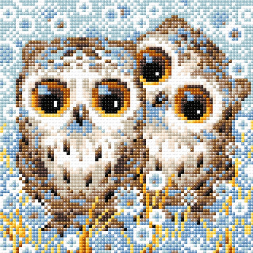 RIOLIS Diamond Mosaic Embroidery Kit 7.75"X7.75"-Little Owls -RAM0063 - 4630015067659