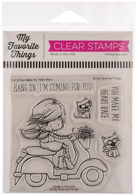 My Favorite Things Tiddly Inks Stamps 4"X4"-You Make My Heart Race -TI015 - 849923045336