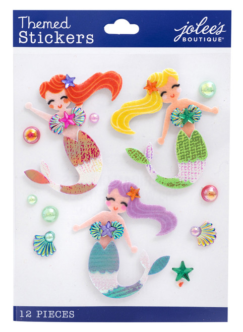 3 Pack Jolee's Boutique Themed Stickers-Mermaids Dimensional Embellishments -E8600112 - 015586001129