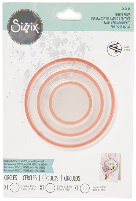 Sizzix Making Essentials Shaker Panes-Circles 1.5"/2.5"/3.5", 3/Pkg 665448 - 630454273585