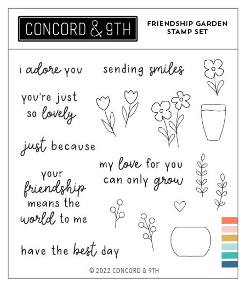 Concord & 9th Clear Stamps 4"X4"-Friendship Garden C11326 - 717932700297