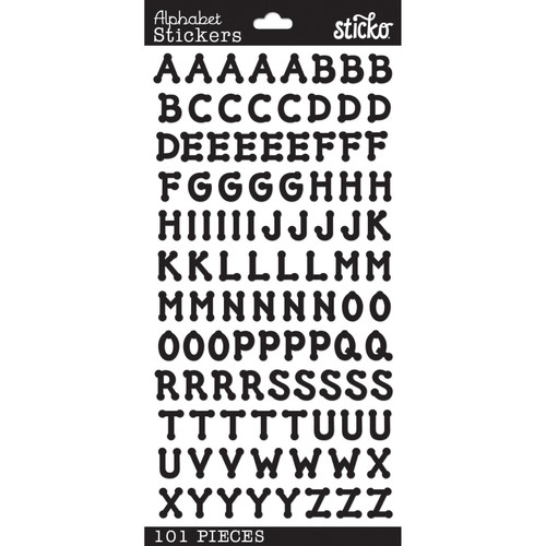 12 Pack Sticko Alphabet Stickers-Black Dot E5238175 - 015586793468