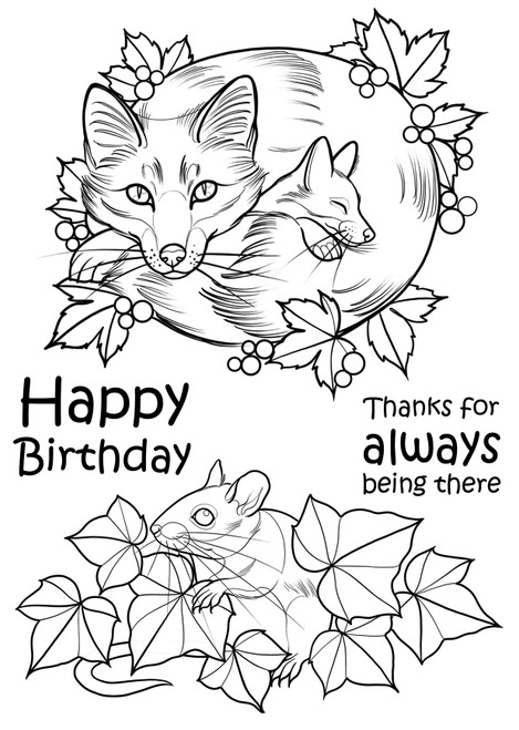 The Card Hut Clear Stamps 8"X6" By Charlotte Eleanor-Flora And Fauna Fox And Mouse CEDFM - 6653556427720665355642772