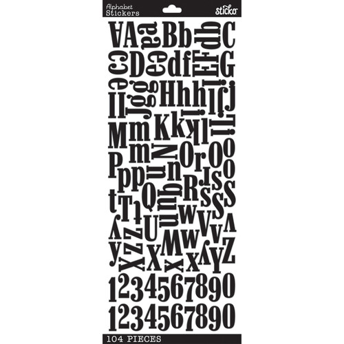 6 Pack Sticko Alphabet Stickers-Black Foam E5238172 - 015586793437