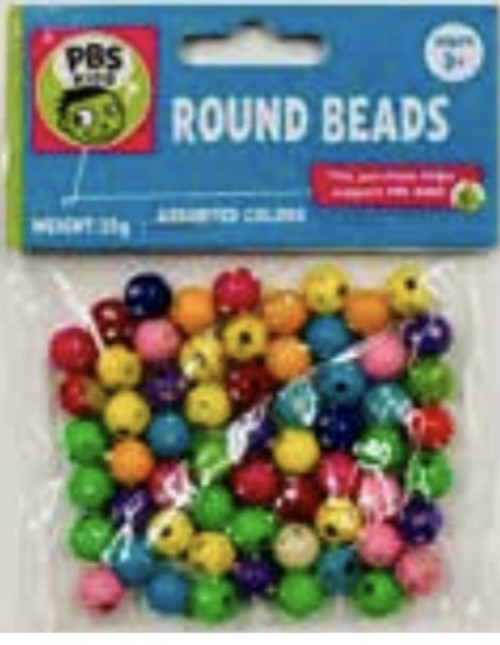 12 Pack Craft For Kids Imports Beads-Round Assorted W/Silver Dot -PBSBDS-6 - 812419010408