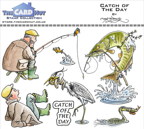The Card Hut Clear Stamps 4"X6" By Mark Bardsley-Outdoors Catch Of The Day MBOCOTD
