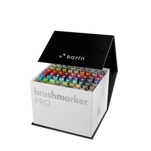 Karin Brushmarker Pro Mega Box 63/Pkg-60 Colors + 3 Blenders -27C7