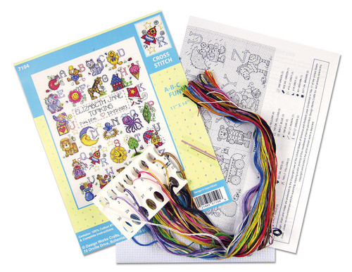 Design Works Counted Cross Stitch Kit 11"X14"-ABC Fun (14 Count) - DW7104 - 021465071046