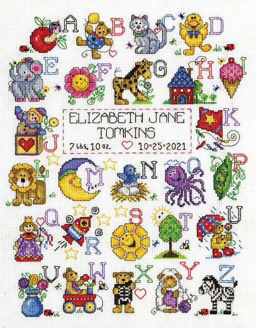 Design Works Counted Cross Stitch Kit 11"X14"-ABC Fun (14 Count) -DW7104