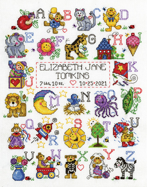 Design Works Counted Cross Stitch Kit 11"X14"-ABC Fun (14 Count) - DW7104