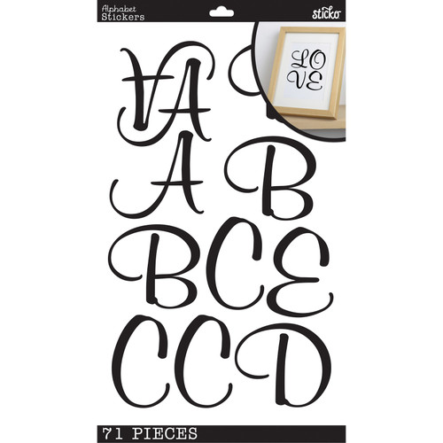 3 Pack Sticko Alphabet Stickers-Black Script Poster -E5238397 - 015586906547
