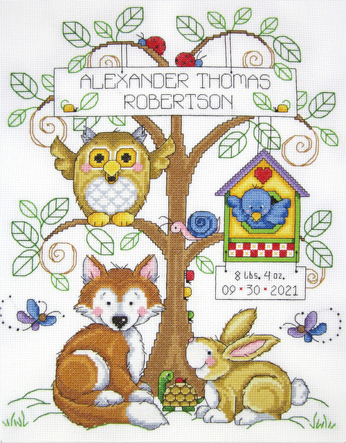 Design Works Counted Cross Stitch Kit 11"X14"-Baby's Forest (14 Count) - DW7107