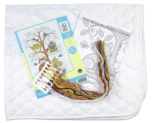 Design Works Stamped Quilt Cross Stitch Kit 34"X43"-Baby's Forest - DW7106 - 021465071060
