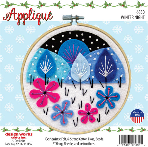 2 Pack - Design Works Felt Applique Kit 6" Round-Winter's Night - DW6830 2 Pack - Design Works Felt Applique Kit 6" Round-Winter's Night - DW6830