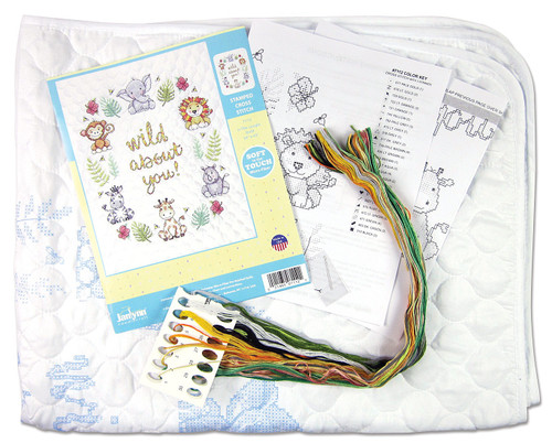 Design Works Stamped Quilt Cross Stitch Kit 34"X43"-In the Jungle - DW7112 - 021465071121