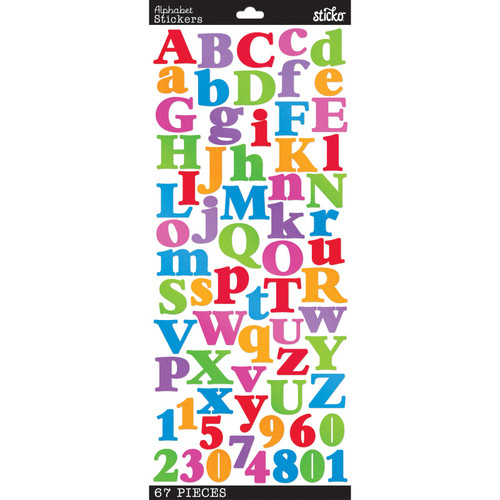 6 Pack Sticko Alphabet Stickers-Multi Color Mylar E5238167 - 015586793383