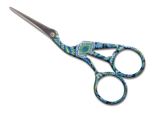 Janlynn Embroidery Scissors 4.625"-Blue Paisley 997-1713 - 049489008077