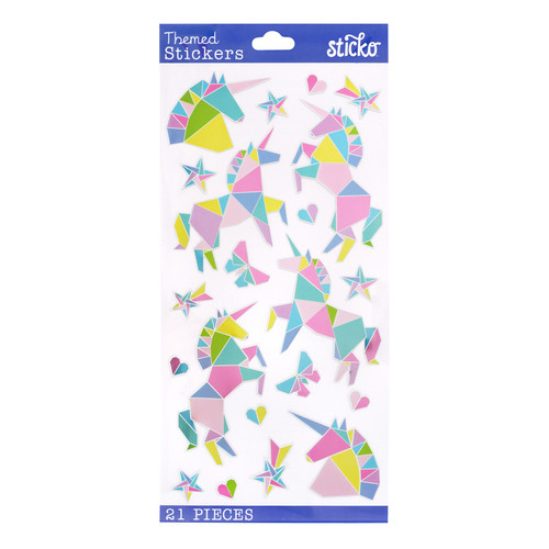 Sticko Themed Stickers-Origami Unicorn E8601305 - 015586013054