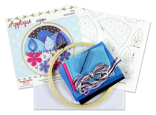 Design Works Felt Applique Kit 6" Round-Winter's Night - DW6830 - 021465068305