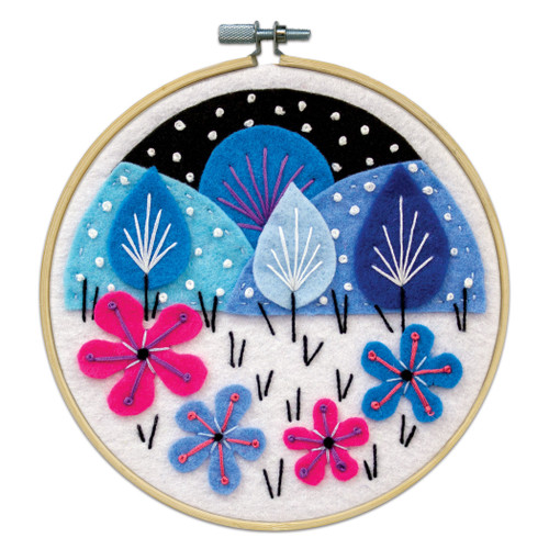 Design Works Felt Applique Kit 6" Round-Winter's Night DW6830