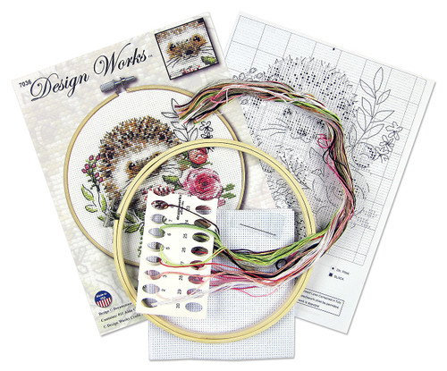 Design Works Counted Cross Stitch Kit 8" Round-Hedgehog (11 Count) - DW7036 - 021465070360