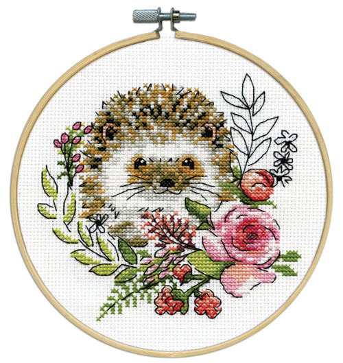 Design Works Counted Cross Stitch Kit 8" Round-Hedgehog (11 Count) - DW7036