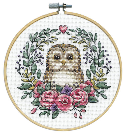 Design Works Counted Cross Stitch Kit 8" Round-Owl (11 Count) -DW7040