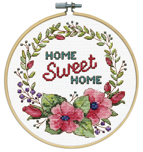 Design Works Counted Cross Stitch Kit 8" Round-Home Sweet Home (11 Count) -DW7042